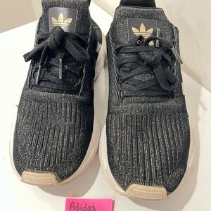 adidas Black Women's Sneakers with Gold Accents